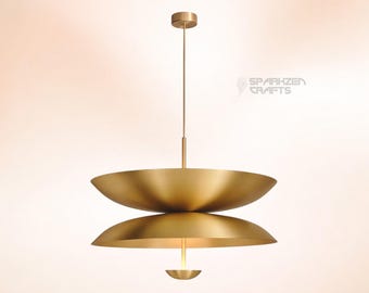 Lámpara de araña de latón con forma de cúpula / Lámpara colgante minimalista / Lámpara de techo escandinava / Lámpara de comedor de lujo / Lámpara colgante a medida