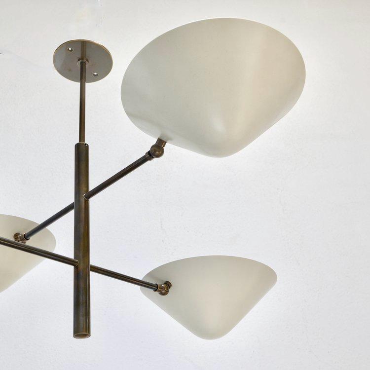 ミッドセンチュリー真鍮スプートニクシャンデリア - 4アームイタリア製