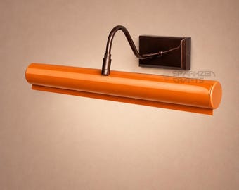 Modern Picture Light The Art Display Adjustable Italian Mid-Century Handmade Orange colored Brass Wall Sconce For Display and Decor