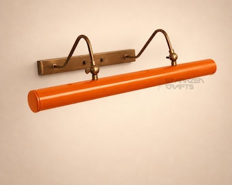 Modern Picture Light The Art Display Adjustable Italian Mid-Century Handmade Orange colored Brass Wall Sconce For Display and Decor