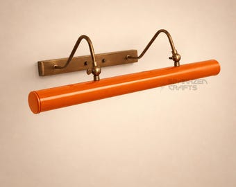 Modern Picture Light The Art Display Adjustable Italian Mid-Century Handmade Orange colored Brass Wall Sconce For Display and Decor