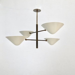Mid-Century Brass Sputnik Chandelier - 4-Arm Italian Lighting
