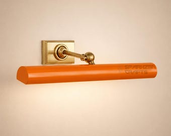 Modern Orange Brass Picture Light The Art Display Adjustable Italian Mid-Century Handmade Brass Wall Sconce For Display and Decor