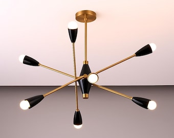 スティルノヴォスタイルの真鍮シャンデリア - 1950年代イタリア製4