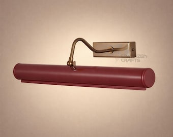 Modern Picture Light The Art Display Adjustable Italian Mid-Century Handmade Maroon colored Brass Wall Sconce For Display and Decor