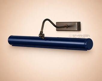 Modern Picture Light The Art Display Adjustable Italian Mid-Century Handmade Midnight Blue colored Brass Wall Sconce For Display and Decor