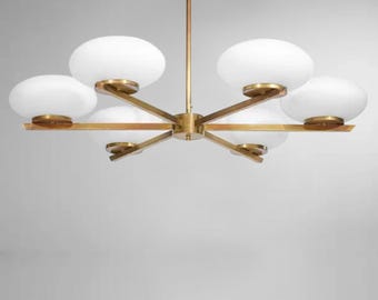 Stilnovo chandelier Light for Ceiling Fixtures of 6 Arms Stilnovo Style Lighting Chandelier Midcentury Modern Sputnik Chandelier Shades