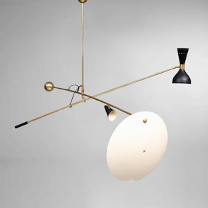 Mid-Century Modern Sputnik Chandelier – Stilnovo Style Counterbalance Ceiling Light Fixture