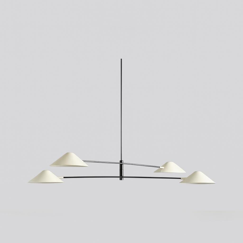 イタリア製ミッドセンチュリーモダン真鍮スプートニクシャンデリア