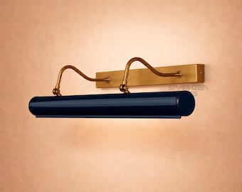 Modern Picture Light The Art Display Adjustable Italian Mid-Century Handmade Midnight Blue colored Brass Wall Sconce For Display and Decor