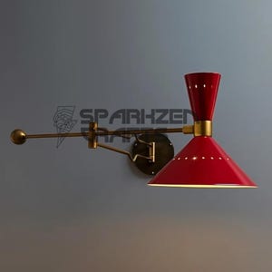 Vintage 1950s Italian Brass Wall Lamp – Mid-Century Stilnovo Swing Arm Sconce