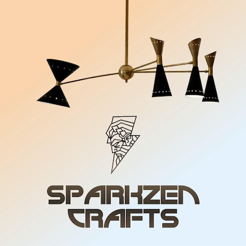 イタリア製ミッドセンチュリーのスティルノヴォ社製4アーム真鍮