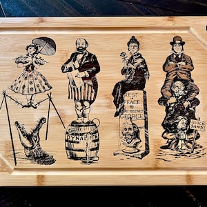 Cutting Board - Haunted Stretching Portraits Charcuterie Board