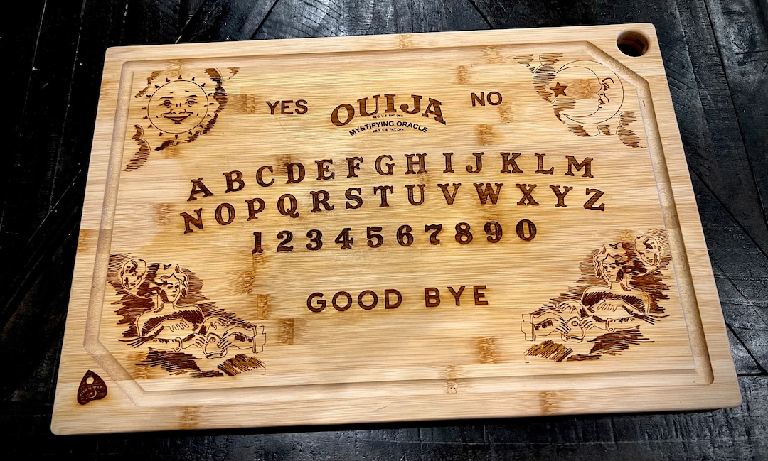 Cutting Board Classic Ouija Board Design Engraved on Bamboo Fun for Any