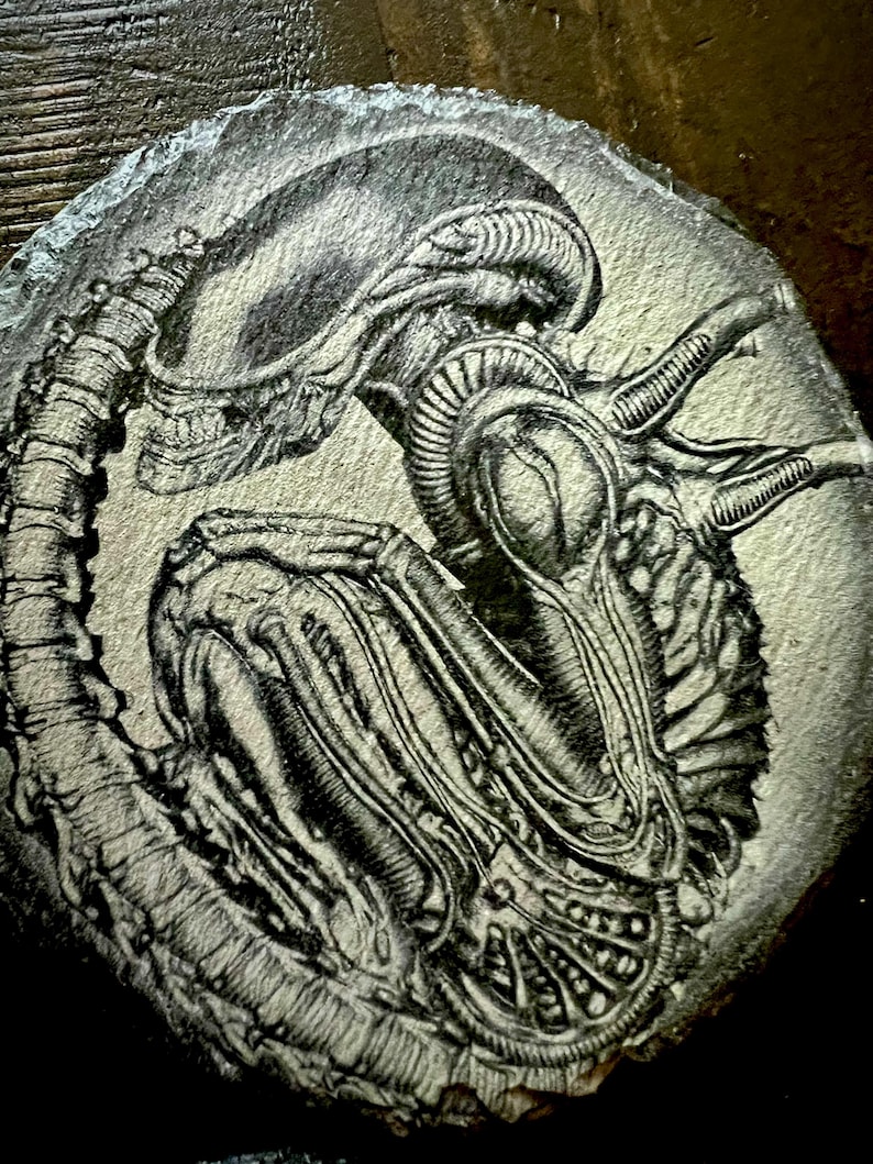 Coaster Set - Alien Xenomorph Engraved on Slate (set of Four) - Etsy