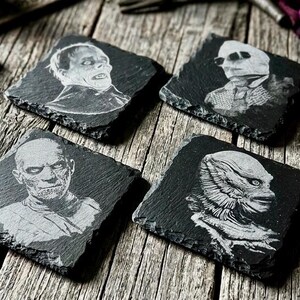 Universal Monsters Slate Coasters: Engraved Classic Horror Set #2 image 2