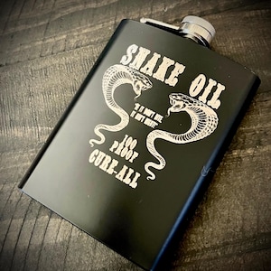 Flask - Snake Oil Stainless Steel 8oz (includes funnel)