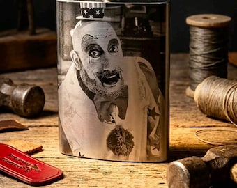 Captain Spaulding-kolf: gegraveerd roestvrij staal, 8oz House of 1000 Corpses