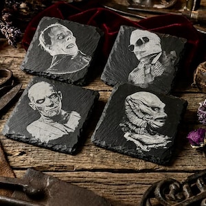Universal Monsters Slate Coasters: Engraved Classic Horror Set #2 image 1