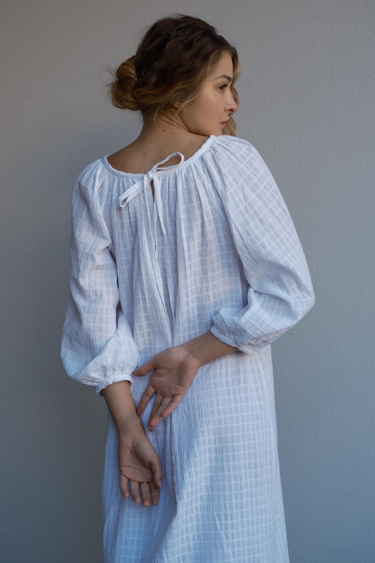 Puff Sleeve PDF, Linen Dress Pattern, Maternity Pattern, Smock Dress ...