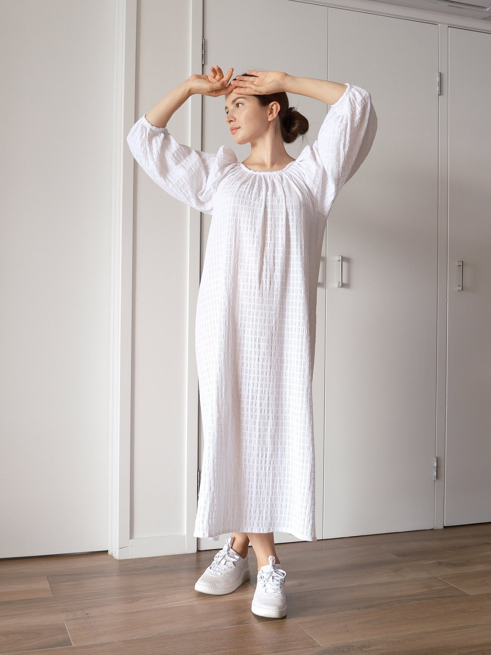Puff Sleeve PDF, Linen Dress Pattern, Maternity Pattern, Smock Dress ...