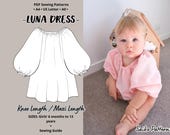 Kid dress pattern, toddler pattern, baby dress pattern, infant dress pattern, girls dress pattern, child's pattern, pdf pattern baby