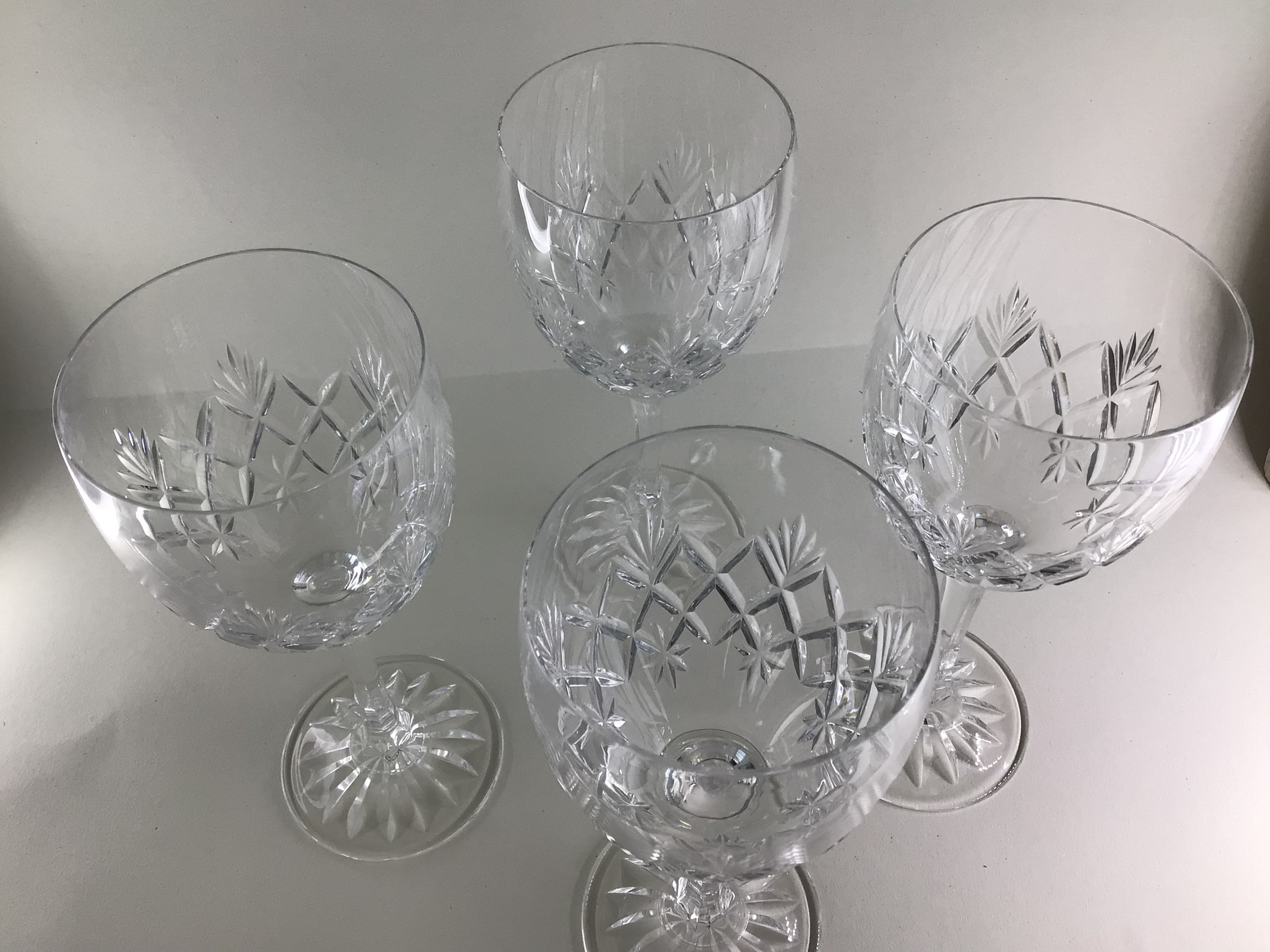 Set of 4 Vintage Cut Glass Wine Glasses Etsy UK