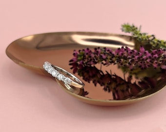 Alliance moissanite VVS1 : alliance anniversaire en argent sterling plaquée rhodium