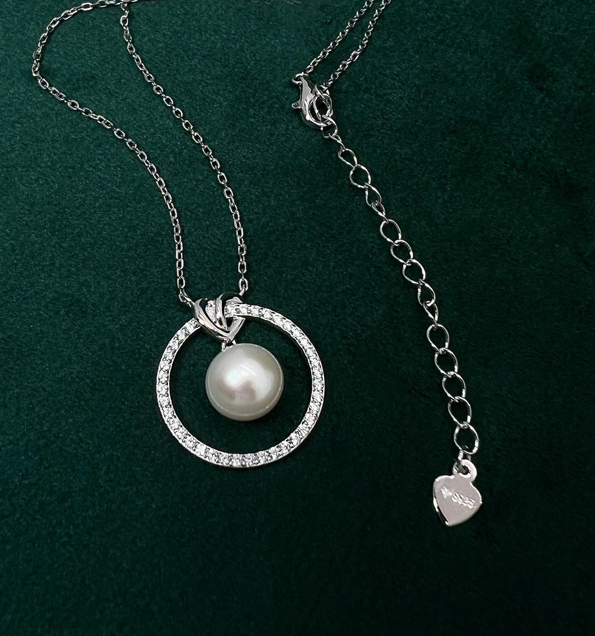 ★SENTIMENTS★ NO.264 [SILVER] NECKLACE orginal pearl 925 Sterling Silver Freshwater Pearl Necklace (silver, CZ