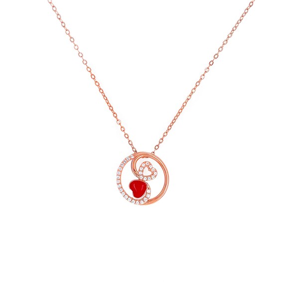 Sterling Silver Two Hearts CZ Necklace Sterling Silver Two Hearts CZ Necklace