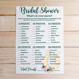 Kentucky Derby Bridal Shower Games, Bridal Shower Games, what&#39;s in your purse, guess the dress, bride & groom game, bridal shower