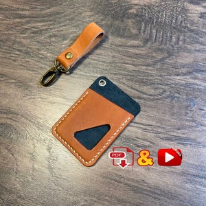 Leather card case with belt hook PDF pattern (A4) and video instructions