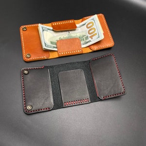 Clip de cuero para billetes V1 y V2 / estuche para tarjetas de identificación / estuche para tarjetas / billetera / billetera x2 Patrón de costura en PDF (A4) e instrucciones en video