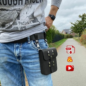 Leder Gürteltasche Bauchtasche  Hüfttasche / Viking   /   x2 PDF Schnittmuster (A4) und Videoanleitung