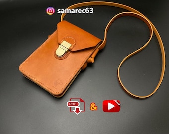 Leather shoulder bag / belt bag / belly bag / crossbody bag spider / PDF sewing pattern (A4) and video instructions