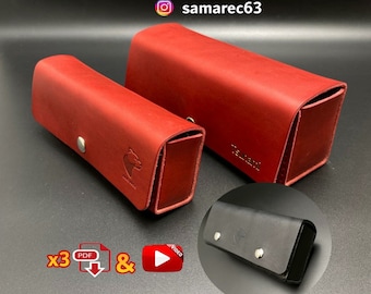 Leather glasses case / glasses box / glasses case x3 PDF sewing pattern (A4) and video instructions
