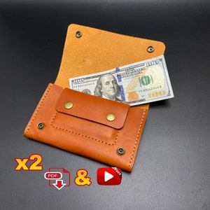 Leather wallet FOX / ID card case / card case / wallet / PDF sewing pattern (A4) and video instructions