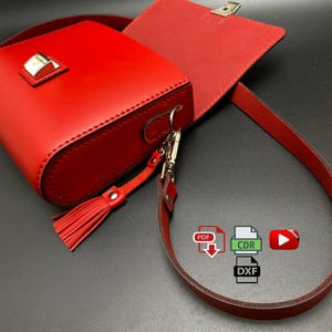 DIY Leather Oxana Messenger Bag Pattern PDF, Digital template for Ladys Bag,  dxf - cdr download ready for Laser cutting