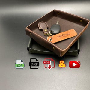 DIY Leather Valet Tray Holder for Desk Pattern PDF, Digital template for Office Depot, Leather Tray, dyf cdr