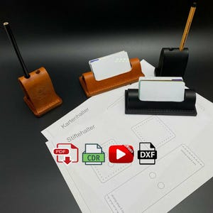DIY Leather Pen Holder and Business Cards Holder for Desk Pattern PDF, Digital template for Office Depot, Pen Holder Desk Tidy, dyf cdr