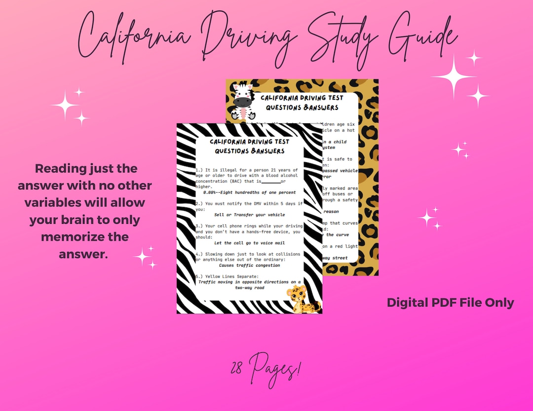 Dmv california class c study guide driver s license written test with