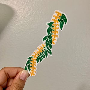 Maile Lei Puakenikeni Sticker | Puakenikeni Stickers | Hawaii Stickers | Hawaii Gifts | Waterproof Stickers | Laptop Stickers