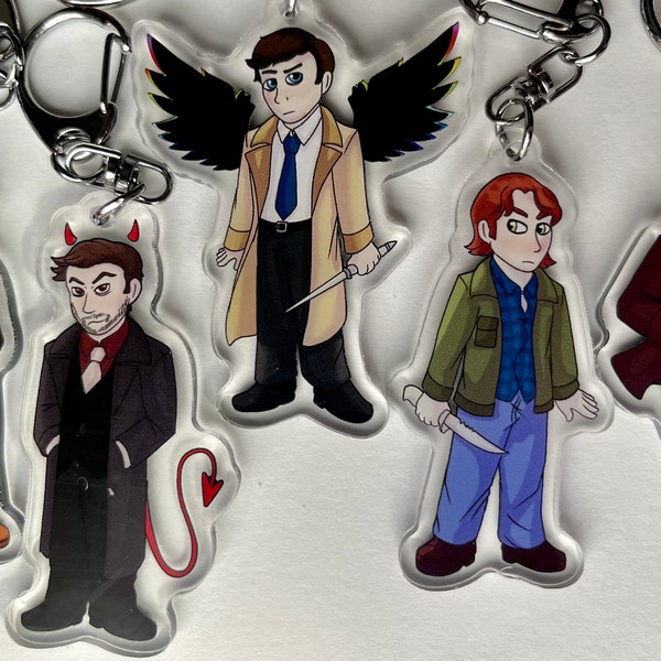 Supernatural | Dean Winchester | Sam Winchester | Bobby Singer | Castiel | Crowley | Acrylic Keychain