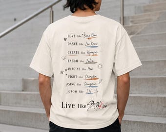 Stray Kids Lifestyle T-Shirt: Live Like Bang Chan, Lee Know, Hyunjin, Felix, Han, Changbin, Seungmin, I.N