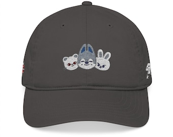 Leebit/Jinniret/Wolf Chan SKZ Trio Themed Organic Baseball Cap | Embroidered skzoo Logo
