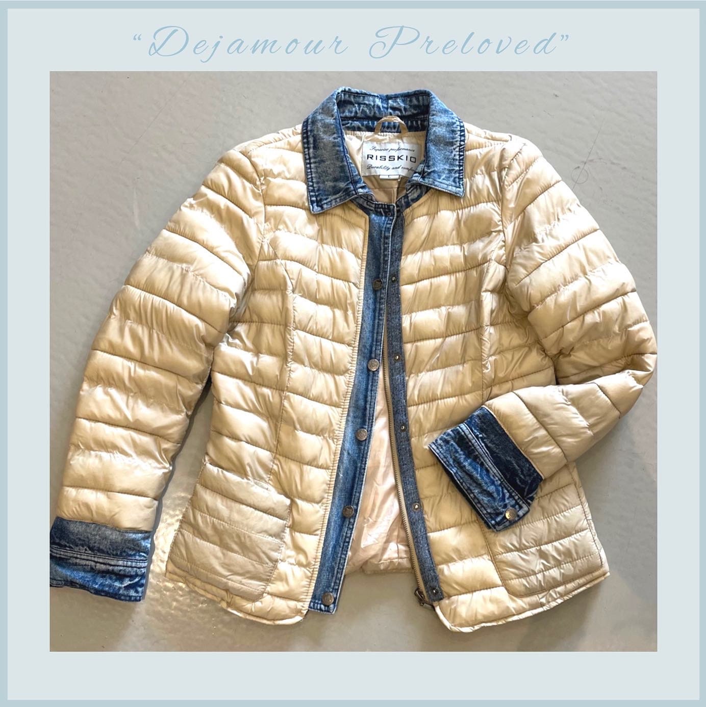 Leichte RISSKIO Italy Jacke mit Denim Besatz Etsy