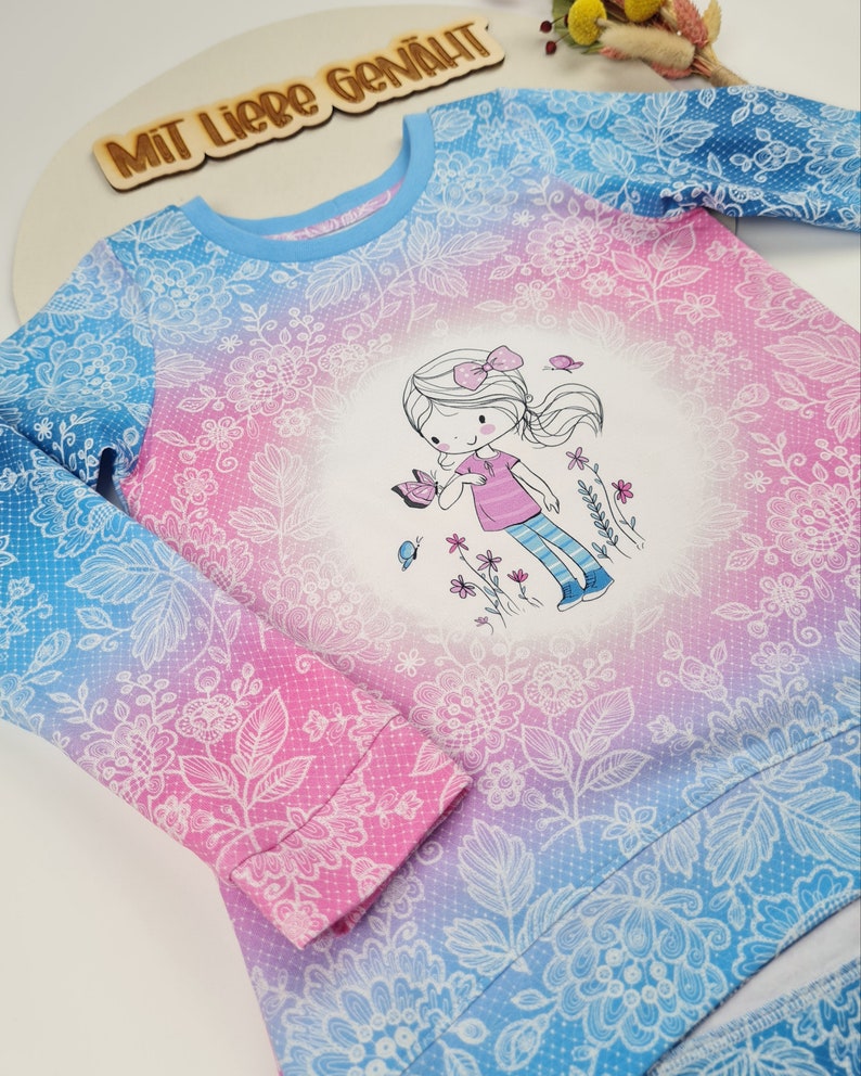 Cutie Shirt Gr. 122 Tunika Mädchen Kinder Butterfly-Girl Farbverlauf Bild 4
