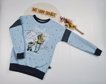 Sweater | Gr. 134 | Pullover | Sweatshirt | Junge | Unisex | Kinder | Roboter