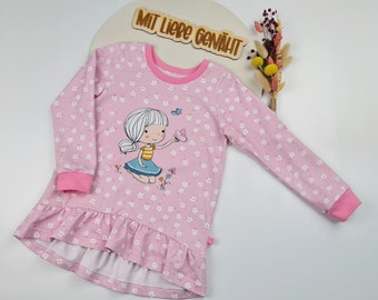 Cutie Shirt | Gr. 116 | Tunika | Volantshirt | Mädchen | Kinder | Schmetterlingsmädchen