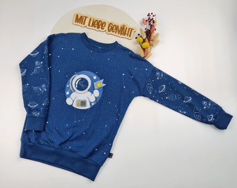 Sweater | Gr. 122 | Pullover | Sweatshirt | Junge | Unisex | Kinder | Weltallt | Universum | Astronaut